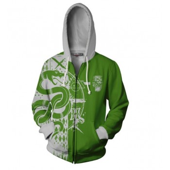 HARRY POTTER SLYTHERIN HOUSE ZIPPER HOODIE