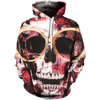HIPSTER SKELETON SKULL 3D STREET WEAR HOODIE
