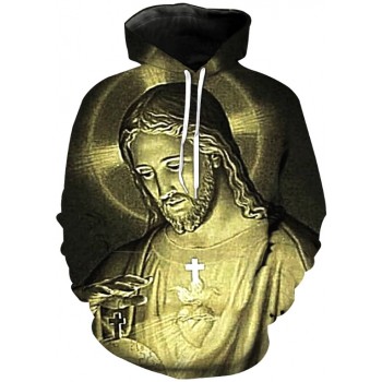 HOLY CHRIST GLOW 3D STREET WEAR HOODIE