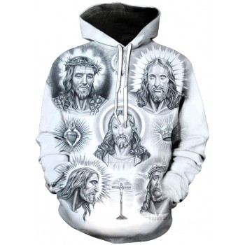 HOLY CHRIST MASH UP3D STREET WEAR HOODIE