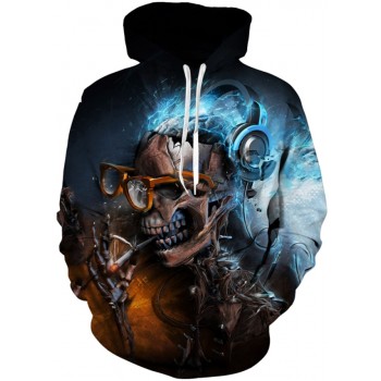 HYPE BLAZING SKELETON 3D STREET WEAR HOODIE
