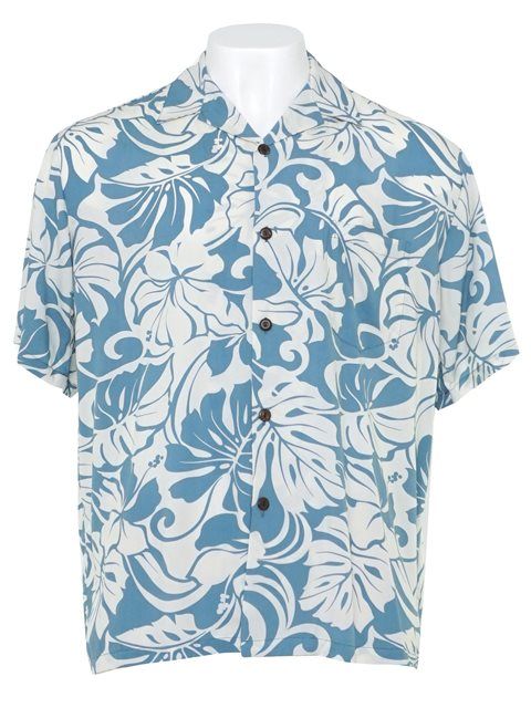 Hibiscus And Monstera Blue White Amazing Design Hawaiian Shirt