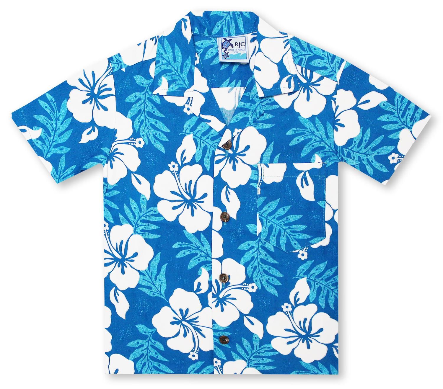 Hibiscus Blue White Amazing Design Hawaiian Shirt