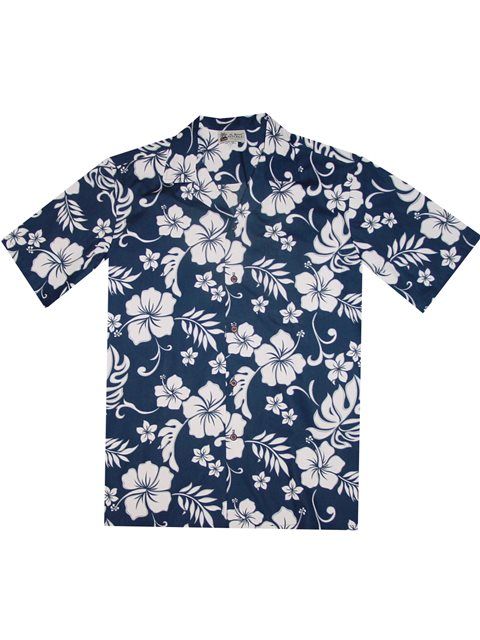 Hibiscus Blue White Unique Design Hawaiian Shirt