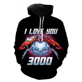IRON MAN I LOVE YOU 3000 3D HOODIE