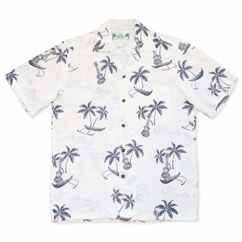 Island White High Quality Hawaiian Shirt