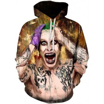 JOKER SUICIDE SQUAD SCREAM 3D STREET WEAR HOODIE