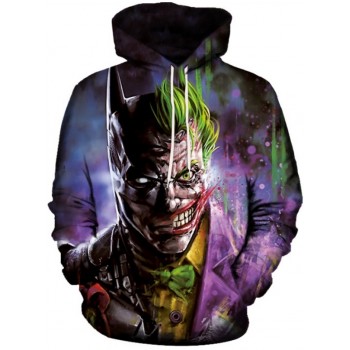 JOKER TWO FACE 3D STREET WEAR HOODIE