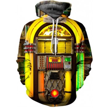 JUKEBOX MUSIC PLAYER 3D STREET WEAR HOODIE
