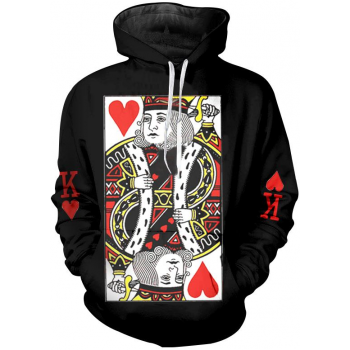 KING OF HEARTS POKER CARD 3D HOODIE