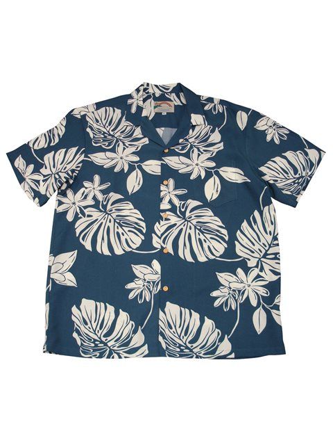Leaves Flowers Blue White Unique Design Hawaiian Shirt