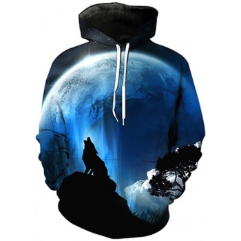 MIDNIGHT WOLF 3D STREET WEAR HOODIE