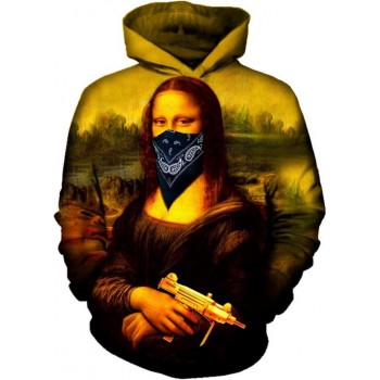 MONA LISA BANDIT 3D STREET WEAR HOODIE