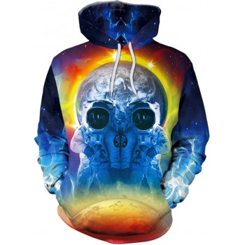 MOON SKULL ASTRONAUTS 3D STREET WEAR HOODIE
