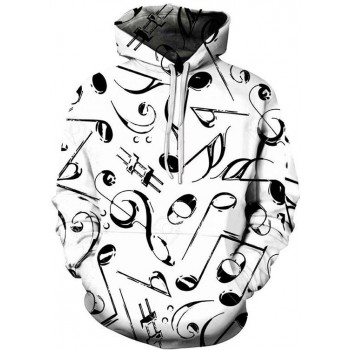 MUSIC NOTES MASH UP 3D STREET WEAR HOODIE