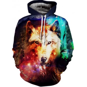 MYSTIC WOLF 3D STREET WEAR HOODIE