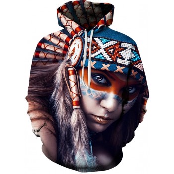 NATIVE AMERICAN GIRL 3D HOODIE