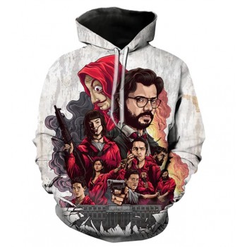 NETFLIX LA CASA DE PAPEL TV SHOW MONEY HEIST 3D HOODIE