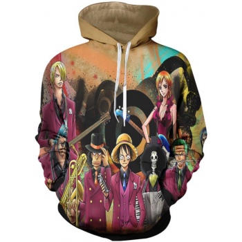 ONE PIECE ANIME MUSICIANS 3D STREET WEAR HOODIE