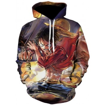 ONE PIECE MONKEY D. LUFFY SKETCH 3D STREET WEAR HOODIE