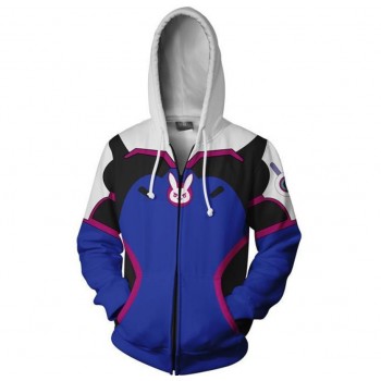 OVERWATCH D.VA DVA HERO 3D ZIPPER HOODIE