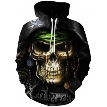 PIRATE GHETTO SKELETON 3D STREET WEAR HOODIE