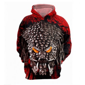 PREDATOR BRUTAL SKULL HEADS 3D HOODIE