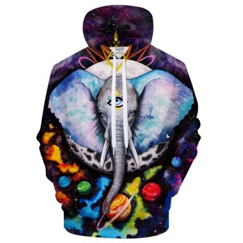 PSYCHEDELIC ELEPHANT TRIPPY ILLUMINATI 3D HOODIE
