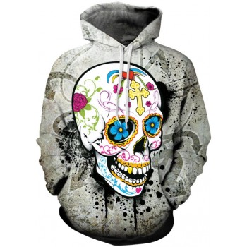 PSYCHEDELIC TRIPPY SUGAR SKULL 3D HOODIE