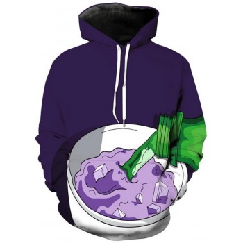 PURPLE DRANK DIRTY SPRITE POUR 3D STREET WEAR HOODIE