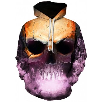PURPLE HAZE SKULL 3D HOODIE
