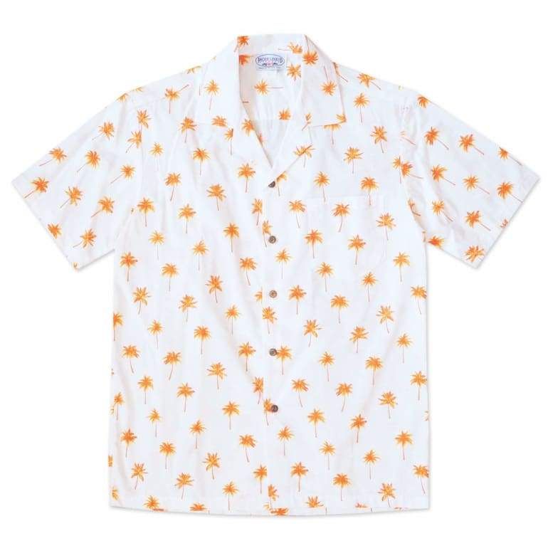 Palm White High Quality Hawaiian Shirt