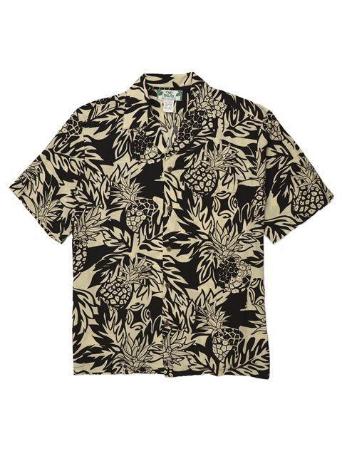 Palms Wild Pineapple Black Beige Best Design Hawaiian Shirt