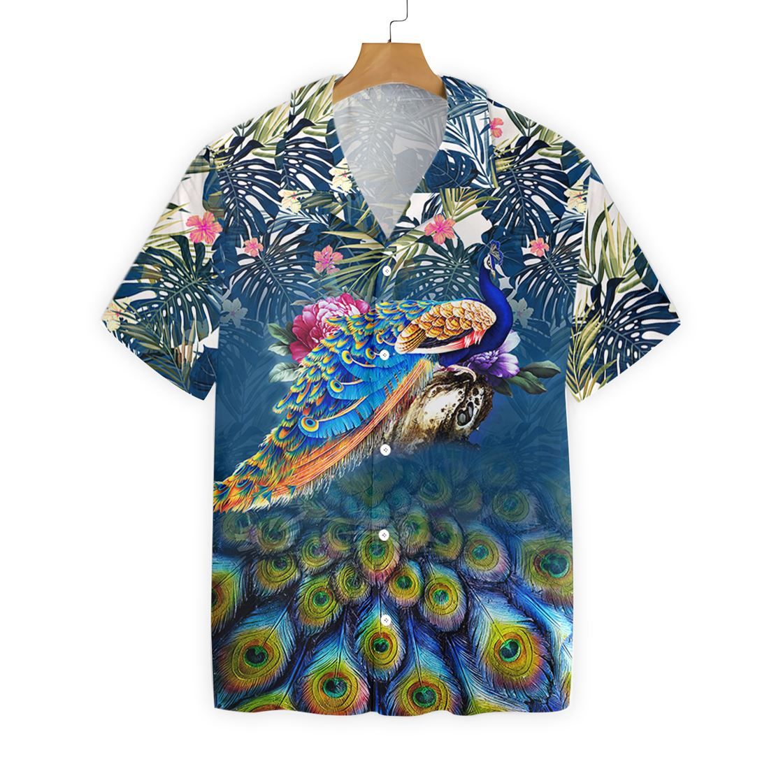 Peacock Blue Amazing Design Hawaiian Shirt