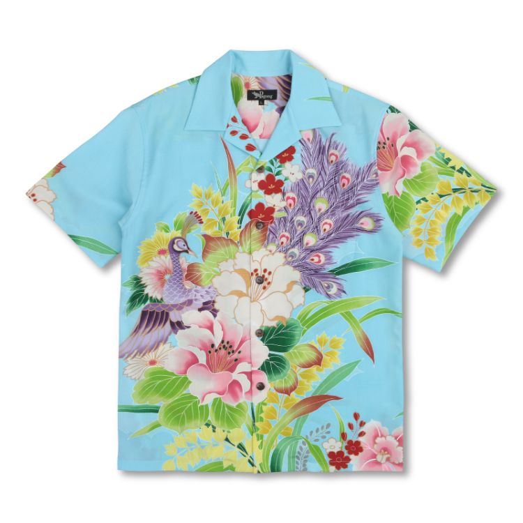 Peacock Blue High Quality Hawaiian Shirt