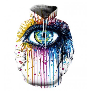 RAINBOW EYE PAINT DRIP 3D STREET WEAR HOODIE
