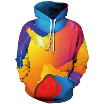 RAINBOW PAINT TSUNAMI 3D STREET WEAR HOODIE