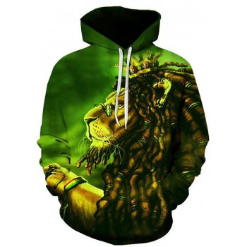 RASTA KING LION 3D HOODIE