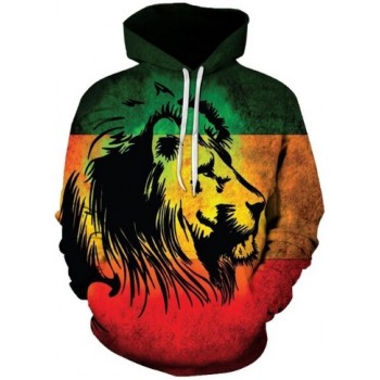 REAL RASTA LION 3D STREET WEAR HOODIE