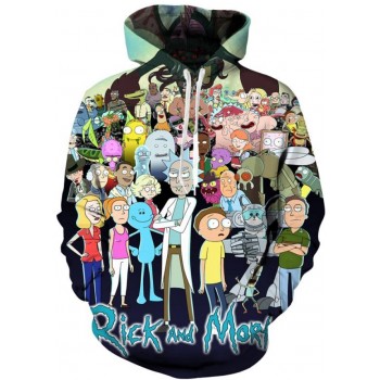 RICK AND MORTY CHARACTERS 3D HOODIE