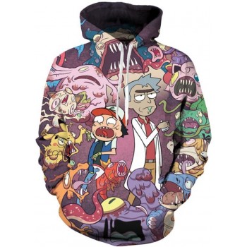 RICK AND MORTY POKEMON PARODY 3D HOODIE