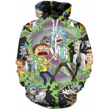 RICK AND MORTY PORTAL RAID 3D HOODIE