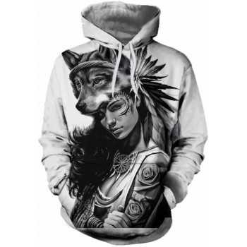 SEXY NATIVE AMERICAN GIRL 3D HOODIE