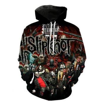 SLIPKNOT BAND PARENTAL ADVISORY 3D HOODIE