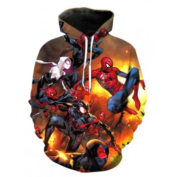 SPIDER MAN MIX CHARACTERS 3D HOODIE