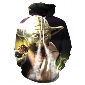 STAR WARS YODA SMOKE UP 3D STREET WEAR HOODIE