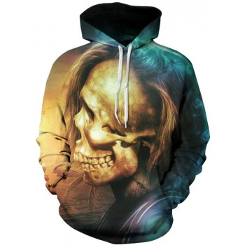 STRESSED OUT SKULL 3D STREET WEAR HOODIE