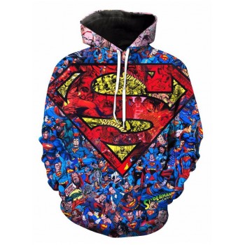 SUPERMAN LOGO MASH UP 3D HOODIE