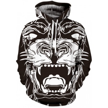 TIGER OUTLINE 3D STREET WEAR HOODIE