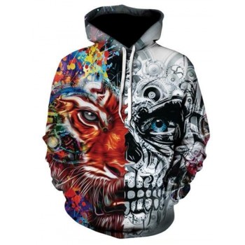 TWO FACE TIGER 3D STREET WEAR HOODIE